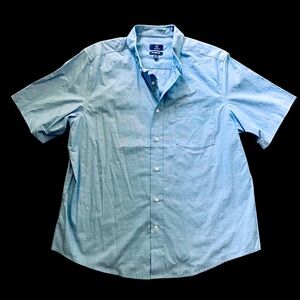 [George] Mens Baby Blue Shortsleeved Button-down Casual Dress-shirt XL 46-48